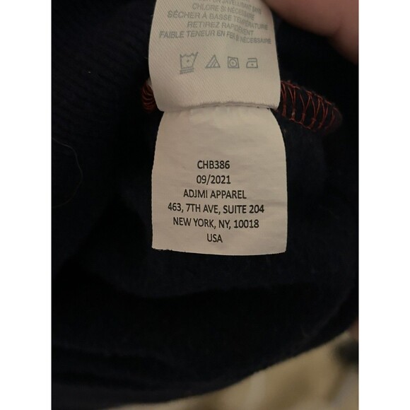 Kids Champion Sweater Shirt Size Large Navy Blue With White - Picture 4 of 6